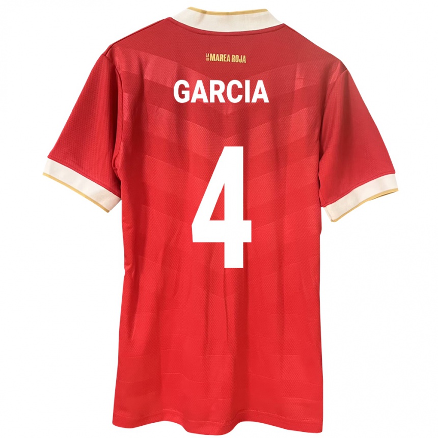 キッズフットボールパナマGiancarlos García#4赤ホームシャツ24-26ジャージーユニフォーム