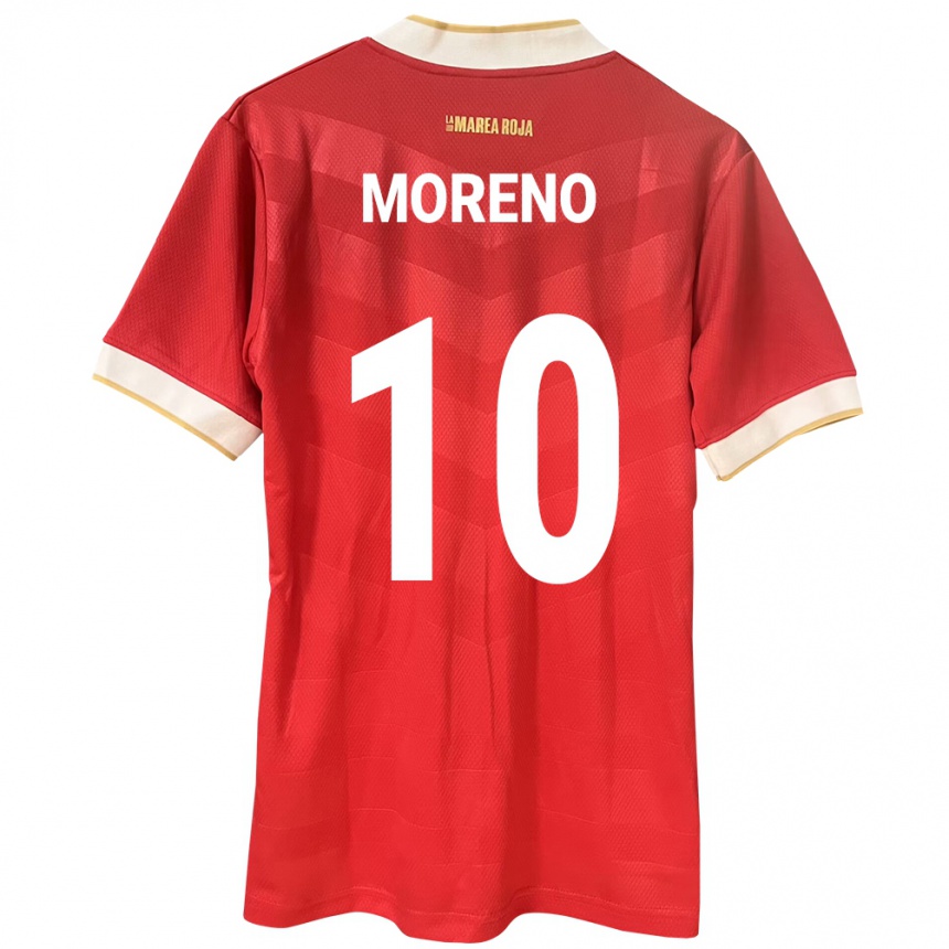 キッズフットボールパナマÉric Moreno#10赤ホームシャツ24-26ジャージーユニフォーム