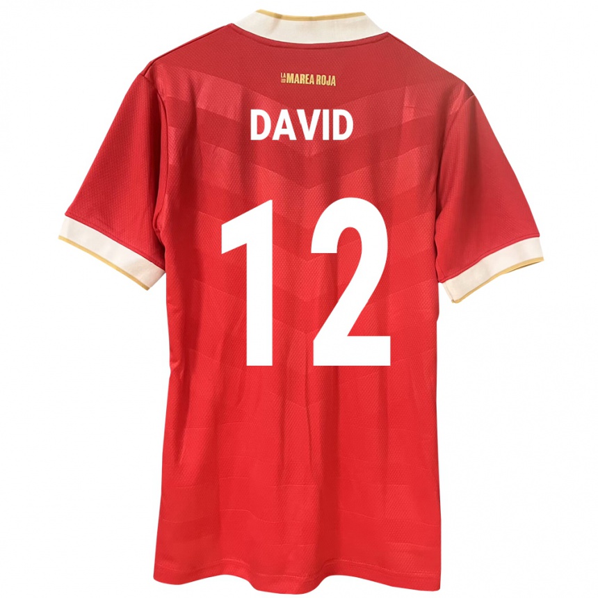 キッズフットボールパナマSaid David#12赤ホームシャツ24-26ジャージーユニフォーム