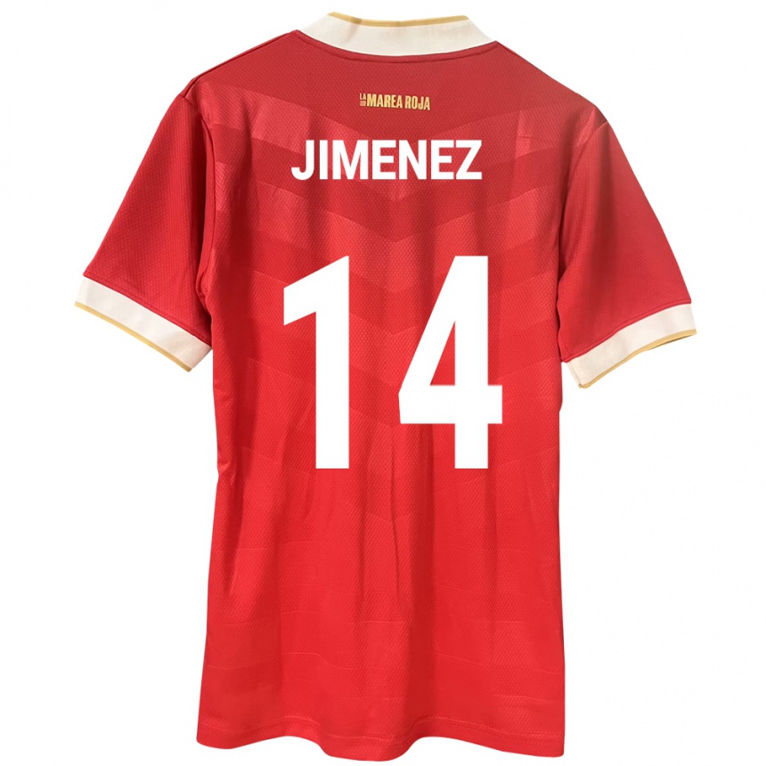 キッズフットボールパナマJuan Jiménez#14赤ホームシャツ24-26ジャージーユニフォーム