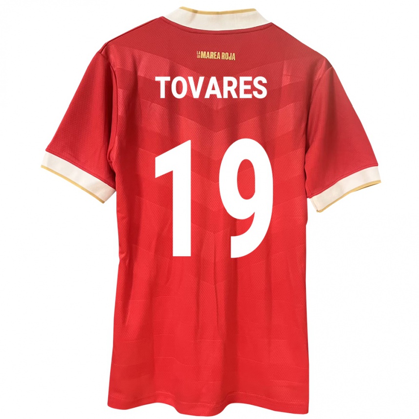 キッズフットボールパナマKahir Tovares#19赤ホームシャツ24-26ジャージーユニフォーム