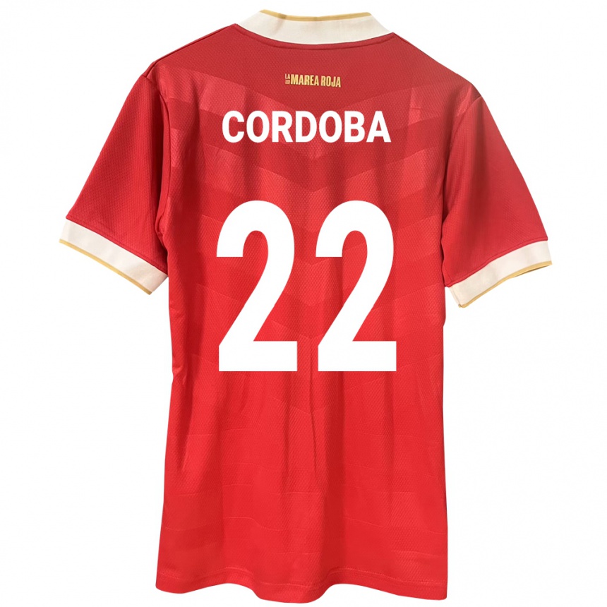 キッズフットボールパナマFarissa Córdoba#22赤ホームシャツ24-26ジャージーユニフォーム