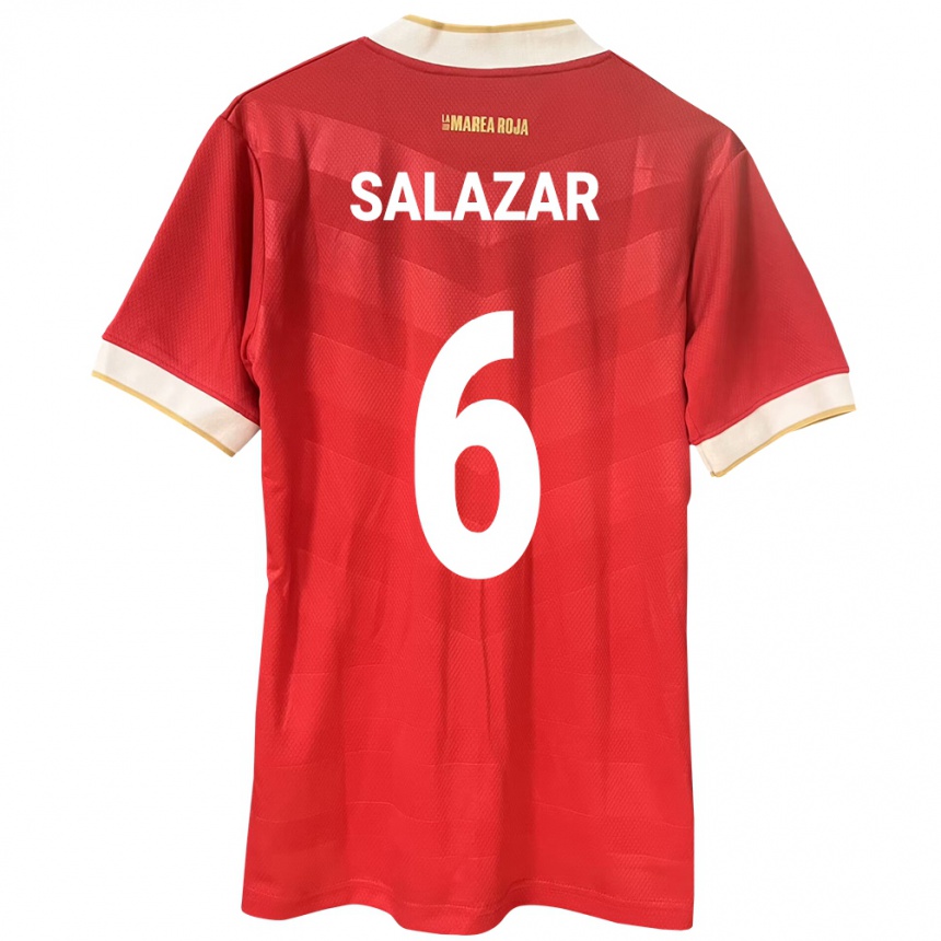 キッズフットボールパナマDeysiré Salazar#6赤ホームシャツ24-26ジャージーユニフォーム