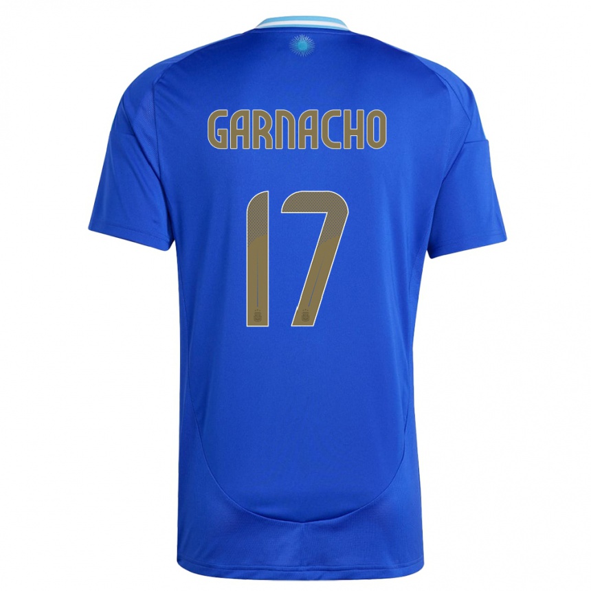キッズフットボールアルゼンチンアレハンドロ・ガルナチョ#17青アウェイシャツ24-26ジャージーユニフォーム