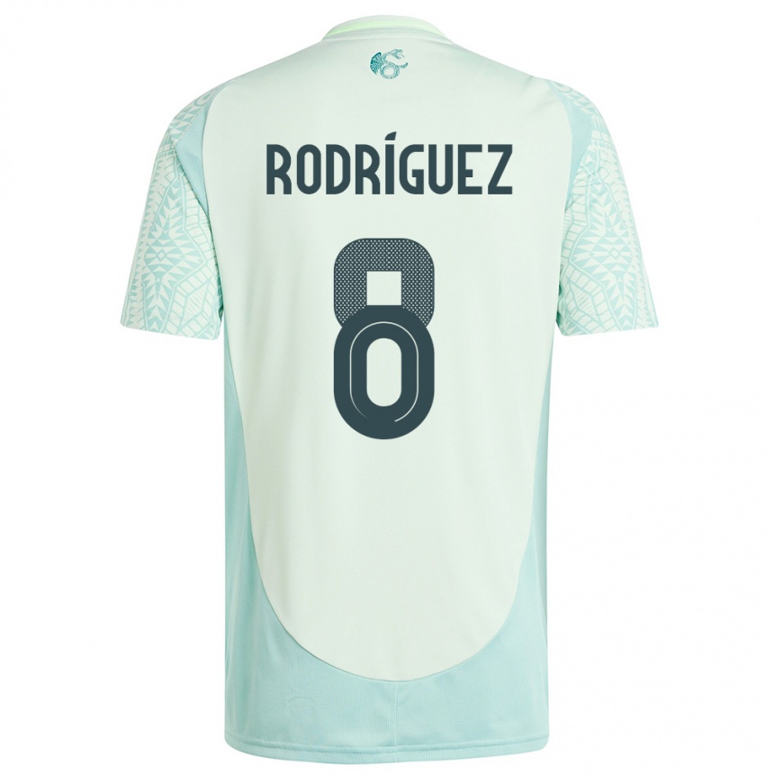 キッズフットボールメキシコカルロス・ロドリゲス#8リネングリーンアウェイシャツ24-26ジャージーユニフォーム