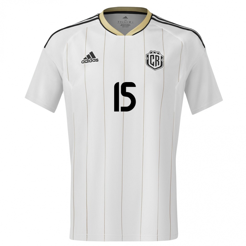 キッズフットボールコスタリカフランシスコ・カルボ#15白アウェイシャツ24-26ジャージーユニフォーム