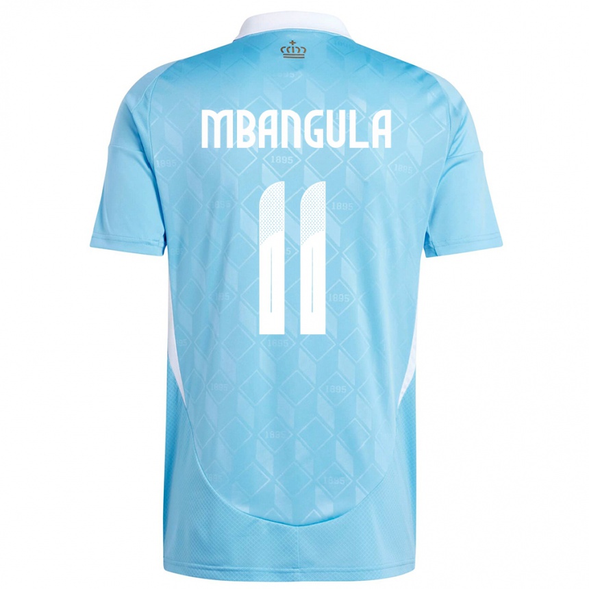 キッズフットボールベルギーサミュエル・ムバングラ#11青アウェイシャツ24-26ジャージーユニフォーム