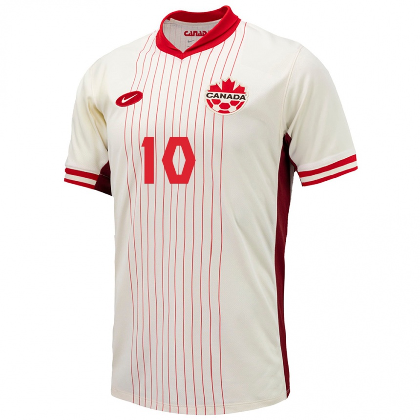 キッズフットボールカナダジョナサン・デイヴィッド#10白アウェイシャツ24-26ジャージーユニフォーム