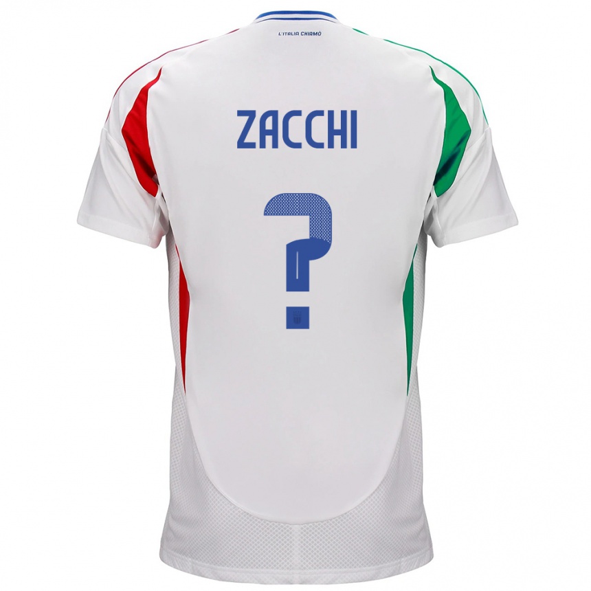 キッズフットボールイタリアGioele Zacchi#0白アウェイシャツ24-26ジャージーユニフォーム