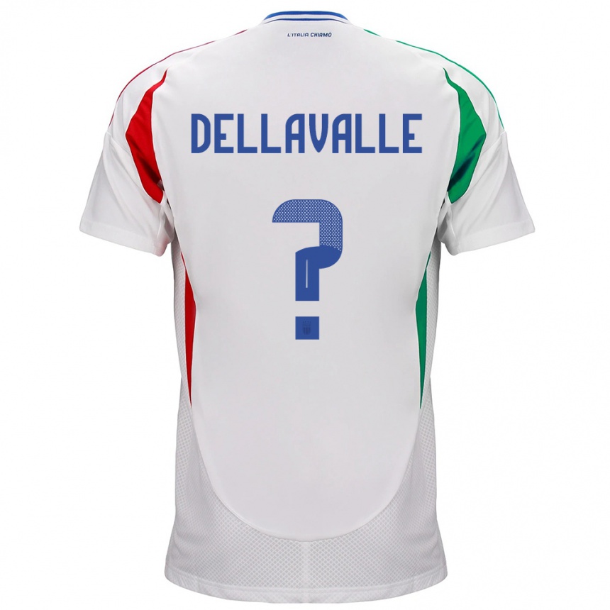 キッズフットボールイタリアAlessandro Dellavalle#0白アウェイシャツ24-26ジャージーユニフォーム