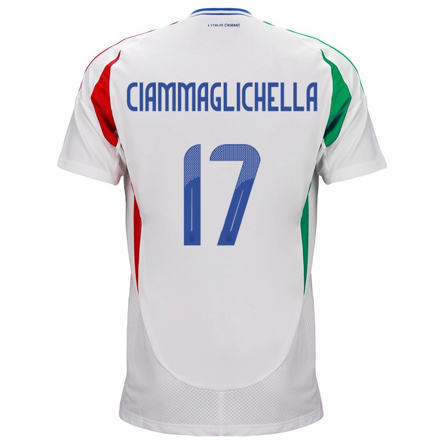 キッズフットボールイタリアAaron Ciammaglichella#17白アウェイシャツ24-26ジャージーユニフォーム