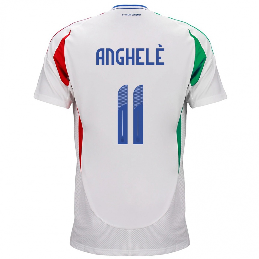 キッズフットボールイタリアLorenzo Anghelè#11白アウェイシャツ24-26ジャージーユニフォーム