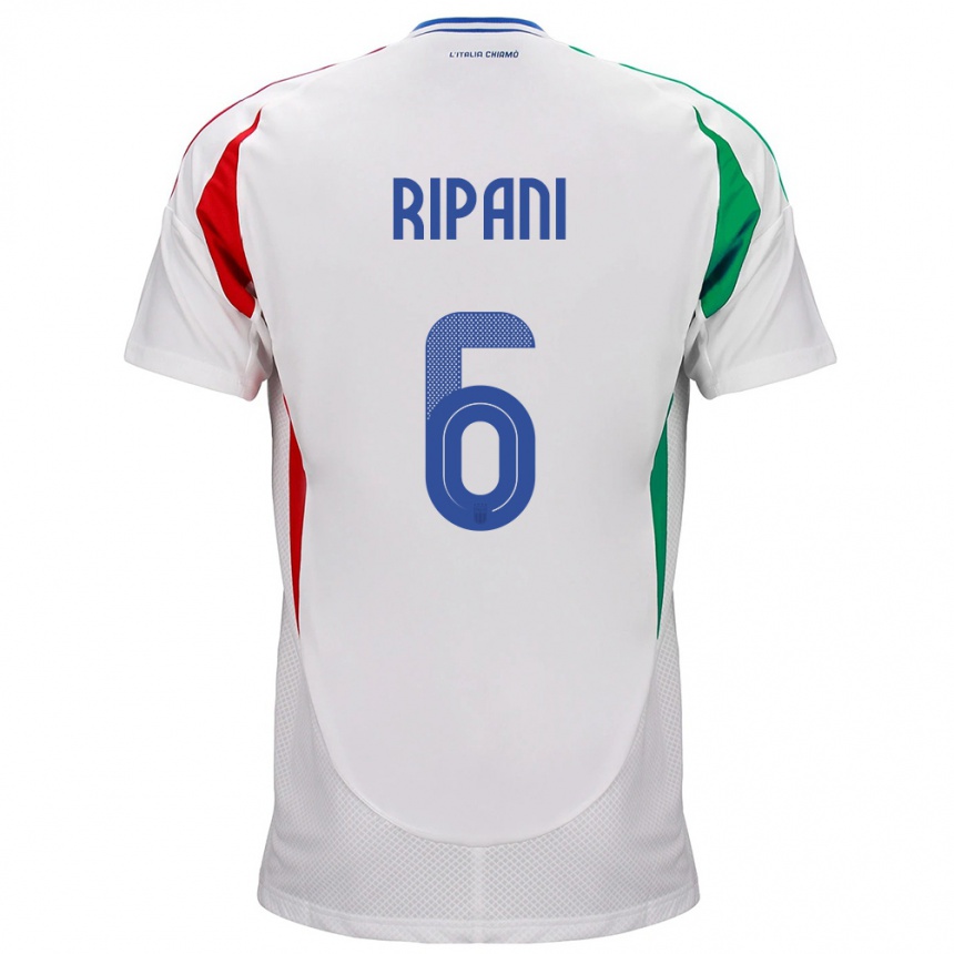 キッズフットボールイタリアDiego Ripani#6白アウェイシャツ24-26ジャージーユニフォーム