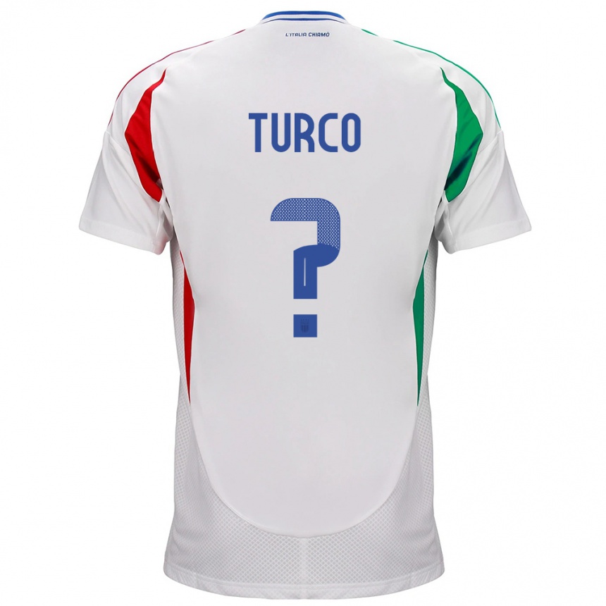 キッズフットボールイタリアStefano Turco#0白アウェイシャツ24-26ジャージーユニフォーム