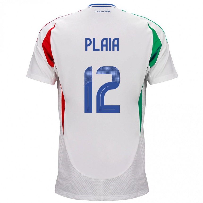 キッズフットボールイタリアFrancesco Plaia#12白アウェイシャツ24-26ジャージーユニフォーム