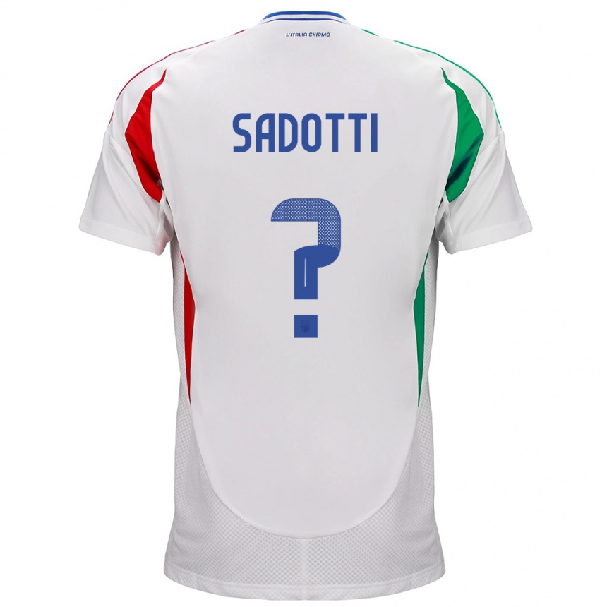 キッズフットボールイタリアEdoardo Sadotti#0白アウェイシャツ24-26ジャージーユニフォーム