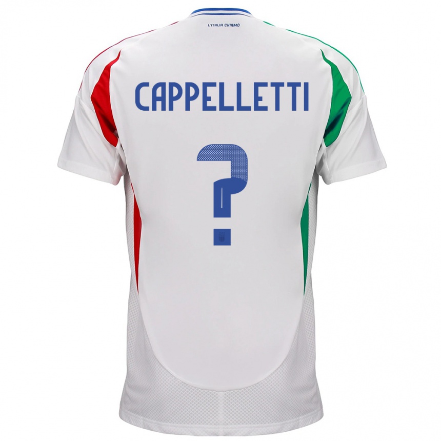 キッズフットボールイタリアMattia Cappelletti#0白アウェイシャツ24-26ジャージーユニフォーム