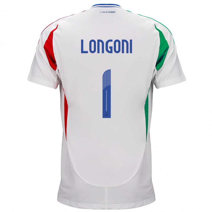 キッズフットボールイタリアAlessandro Longoni#1白アウェイシャツ24-26ジャージーユニフォーム