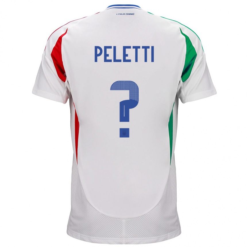 キッズフットボールイタリアLamberto Peletti#0白アウェイシャツ24-26ジャージーユニフォーム