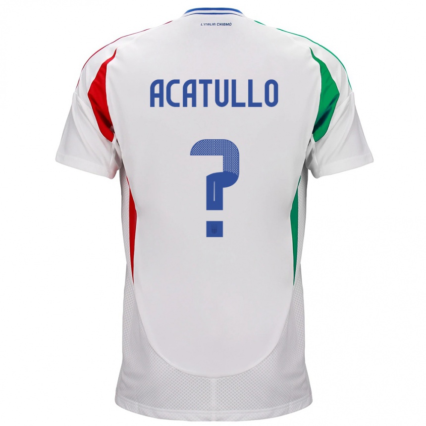 キッズフットボールイタリアCristian Acatullo#0白アウェイシャツ24-26ジャージーユニフォーム