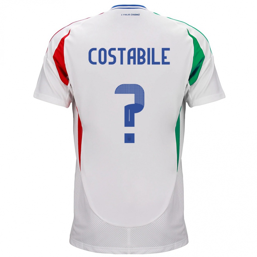 キッズフットボールイタリアCristian Costabile#0白アウェイシャツ24-26ジャージーユニフォーム