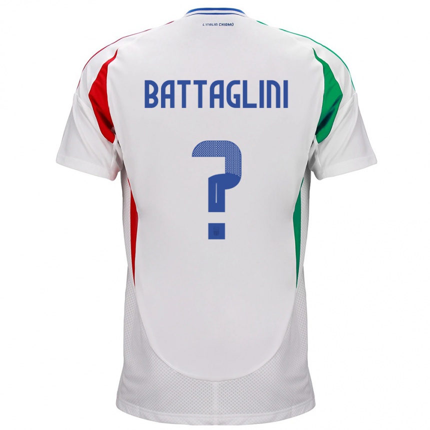 キッズフットボールイタリアPietro Battaglini#0白アウェイシャツ24-26ジャージーユニフォーム