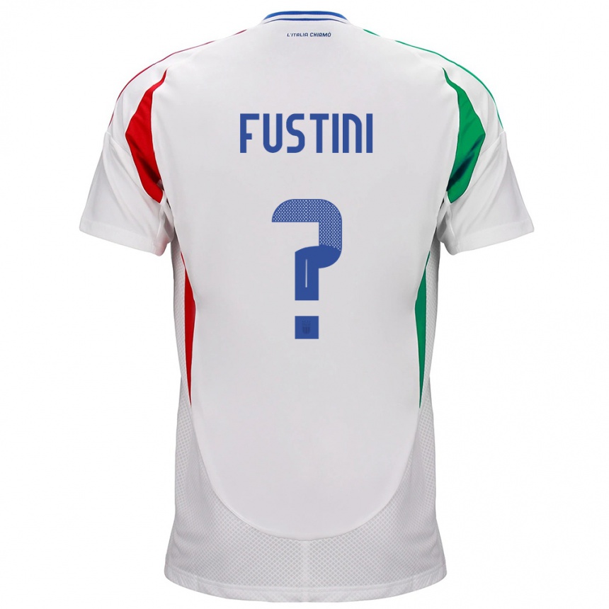 キッズフットボールイタリアKevin Fustini#0白アウェイシャツ24-26ジャージーユニフォーム