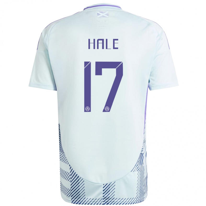 キッズフットボールスコットランドFinlay Hale#17ライトミントブルーアウェイシャツ24-26ジャージーユニフォーム