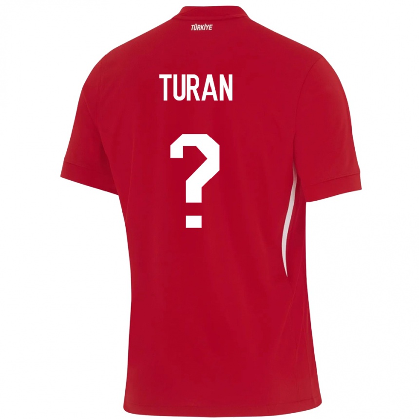 キッズフットボールトルコHasan Turan#0赤アウェイシャツ24-26ジャージーユニフォーム