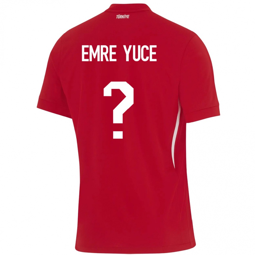 キッズフットボールトルコYunus Emre Yüce#0赤アウェイシャツ24-26ジャージーユニフォーム