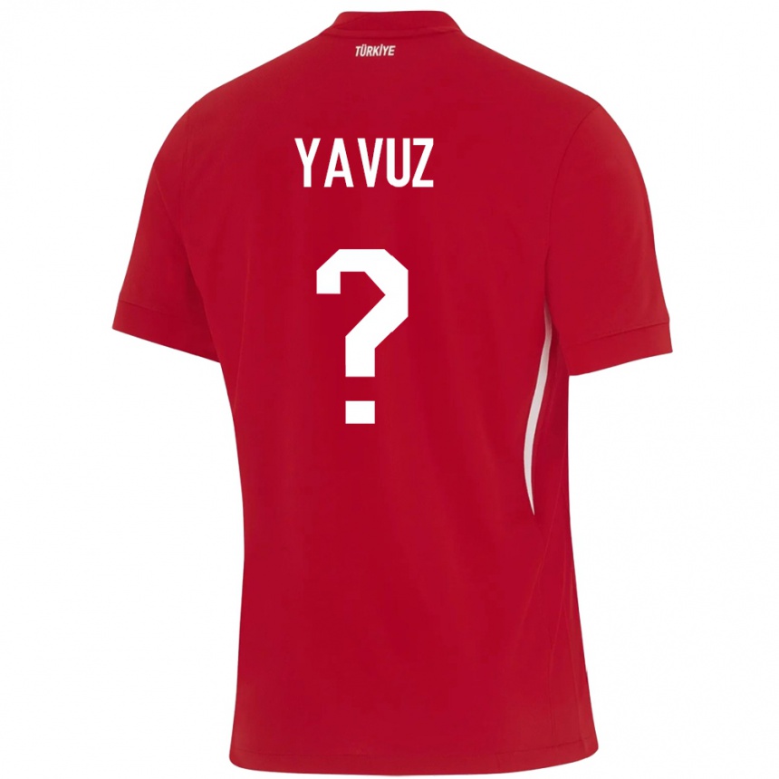 キッズフットボールトルコGörkem Yavuz#0赤アウェイシャツ24-26ジャージーユニフォーム
