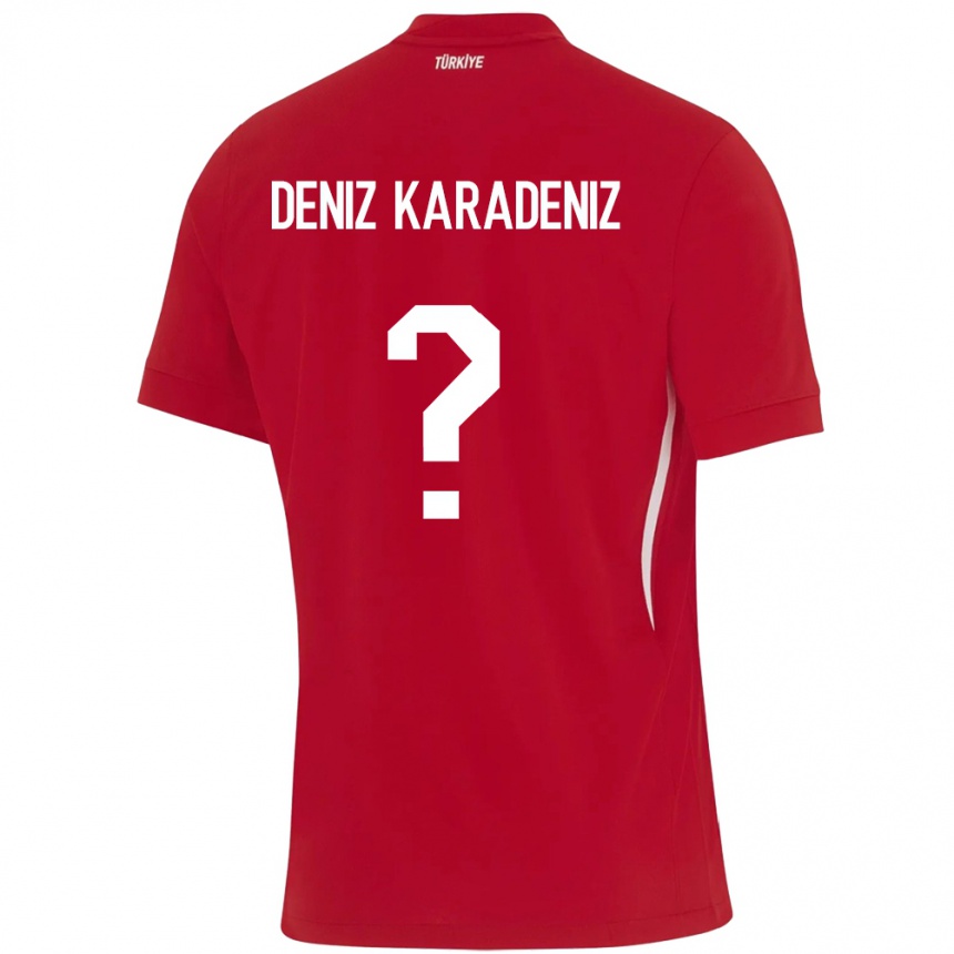 キッズフットボールトルコMustafa Deniz Karadeniz#0赤アウェイシャツ24-26ジャージーユニフォーム