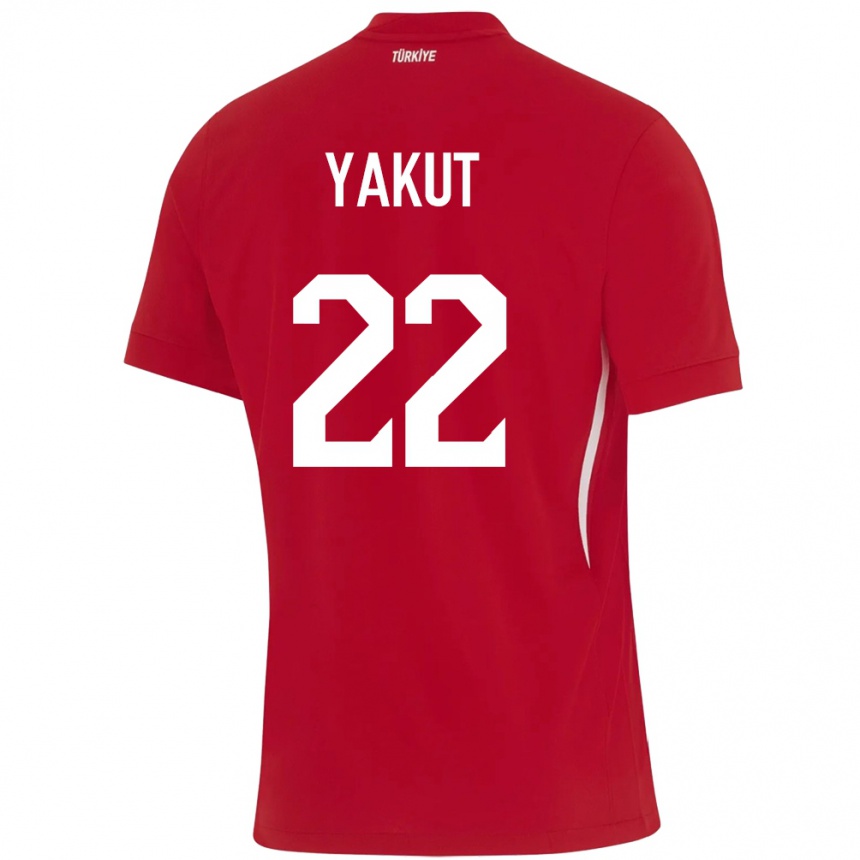 キッズフットボールトルコNarin Yakut#22赤アウェイシャツ24-26ジャージーユニフォーム