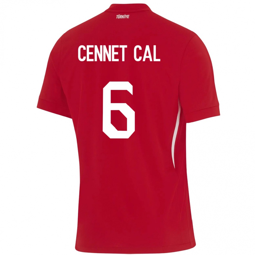 キッズフットボールトルコMeryem Cennet Çal#6赤アウェイシャツ24-26ジャージーユニフォーム