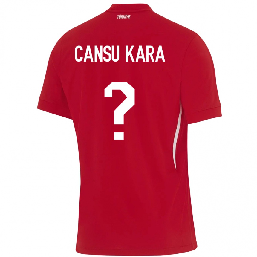 キッズフットボールトルコİlayda Cansu Kara#0赤アウェイシャツ24-26ジャージーユニフォーム