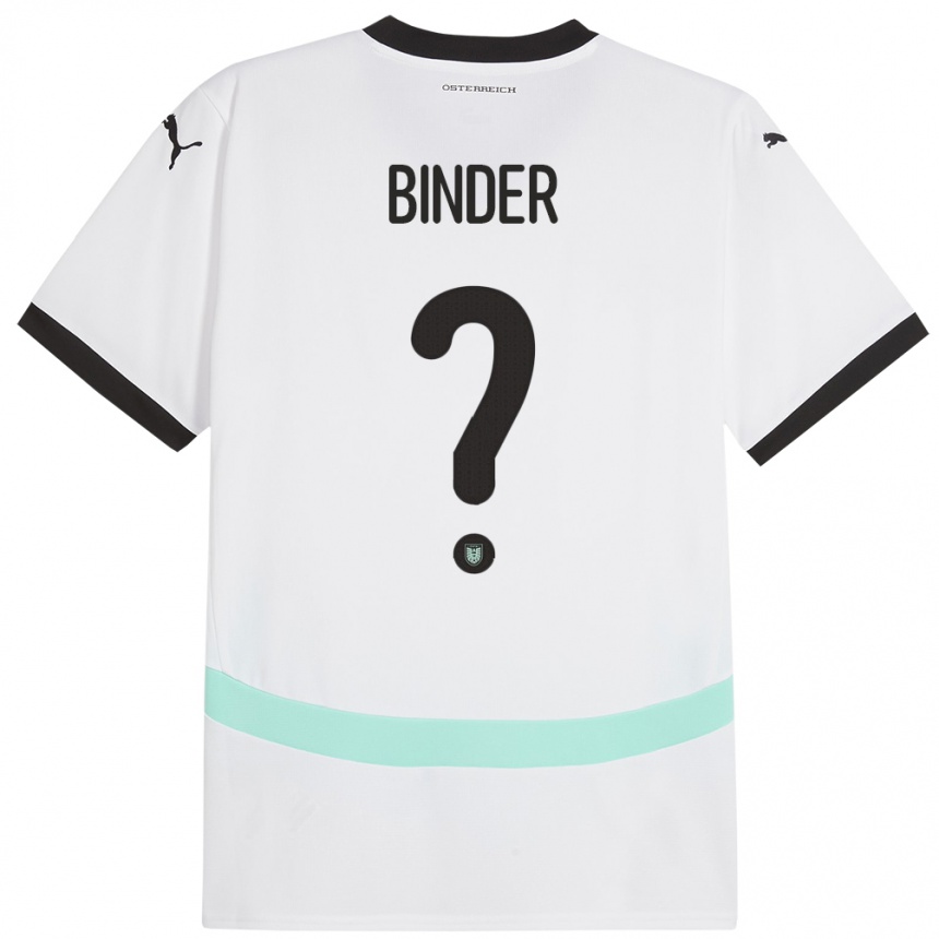 キッズフットボールオーストリアNicolas Binder#0白アウェイシャツ24-26ジャージーユニフォーム