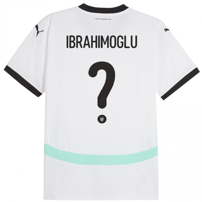 キッズフットボールオーストリアMücahit Ibrahimoglu#0白アウェイシャツ24-26ジャージーユニフォーム