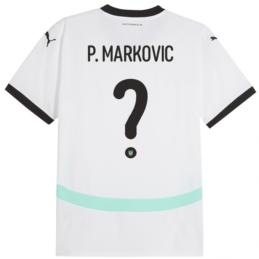 キッズフットボールオーストリアPetar Markovic#0白アウェイシャツ24-26ジャージーユニフォーム