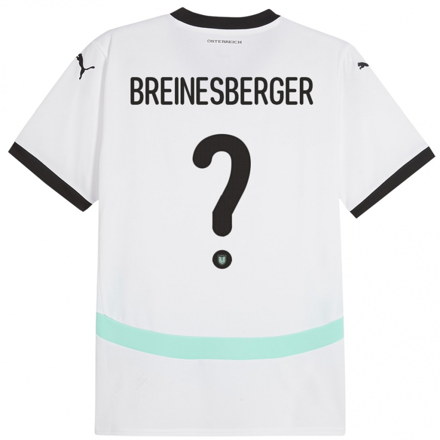 キッズフットボールオーストリアChristoph Breinesberger#0白アウェイシャツ24-26ジャージーユニフォーム