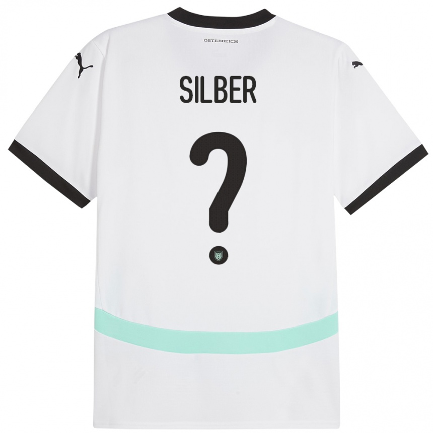 キッズフットボールオーストリアFabian Silber#0白アウェイシャツ24-26ジャージーユニフォーム