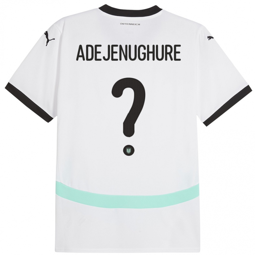 キッズフットボールオーストリアOghenetejiri Adejenughure#0白アウェイシャツ24-26ジャージーユニフォーム