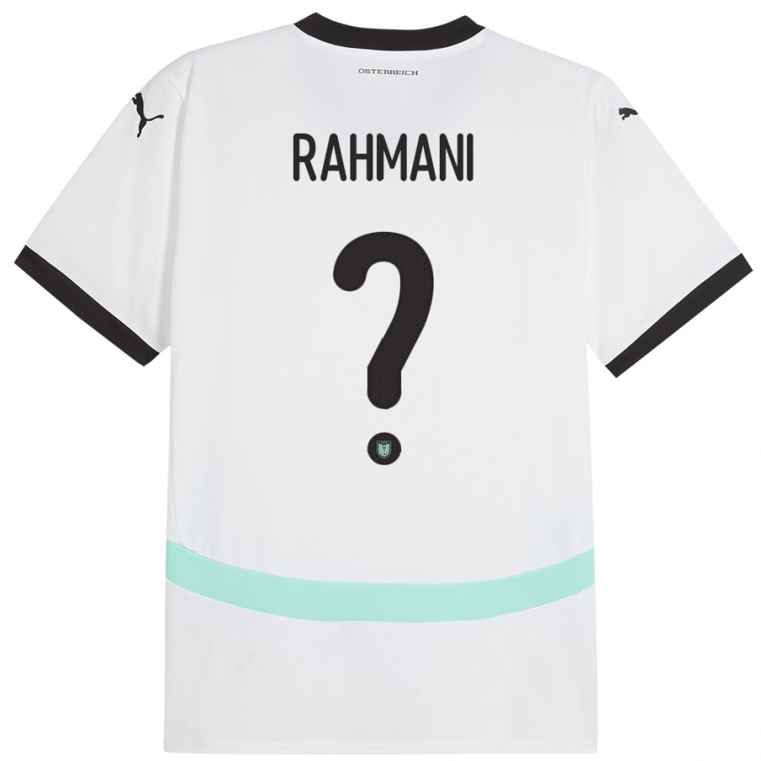 キッズフットボールオーストリアEdvin Rahmani#0白アウェイシャツ24-26ジャージーユニフォーム