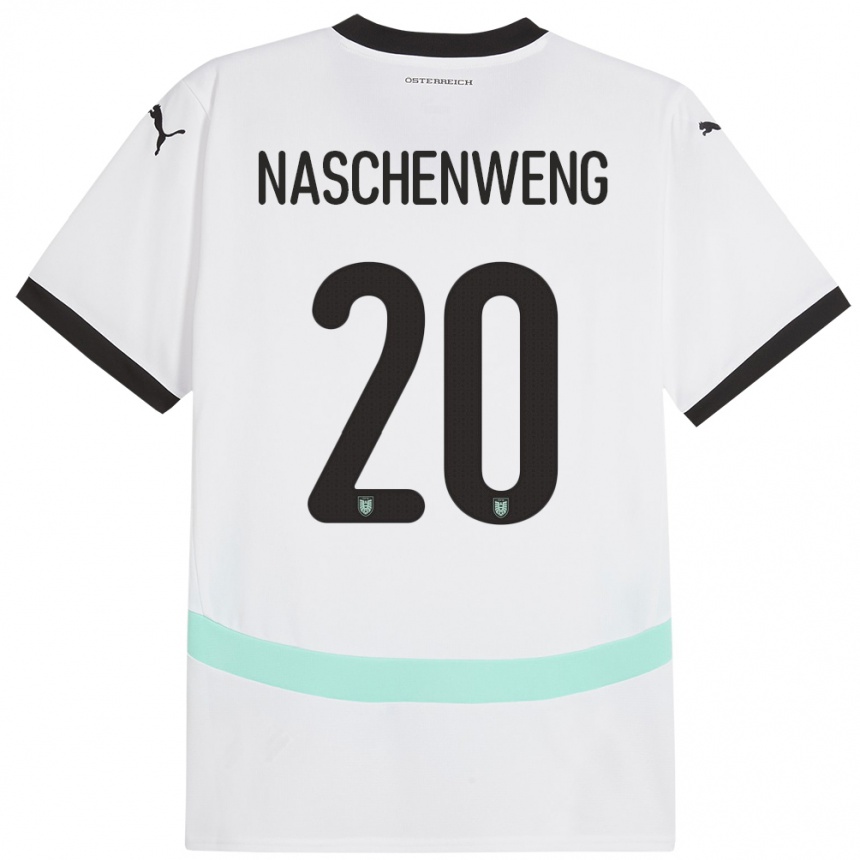 キッズフットボールオーストリアカタリーナ・ナシェンウェン#20白アウェイシャツ24-26ジャージーユニフォーム