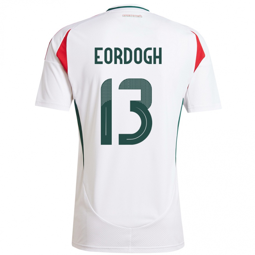 キッズフットボールハンガリーAndrás Eördögh#13白アウェイシャツ24-26ジャージーユニフォーム