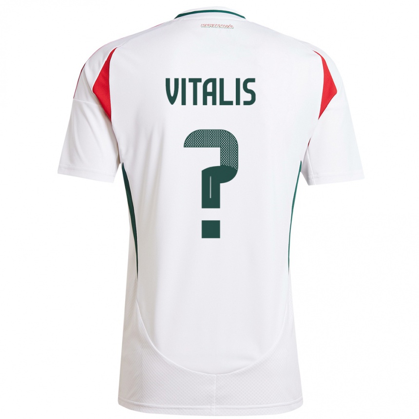 キッズフットボールハンガリーMilán Vitális#0白アウェイシャツ24-26ジャージーユニフォーム