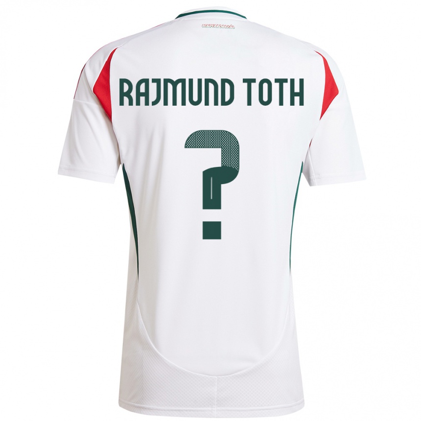 キッズフットボールハンガリーRajmund Tóth#0白アウェイシャツ24-26ジャージーユニフォーム