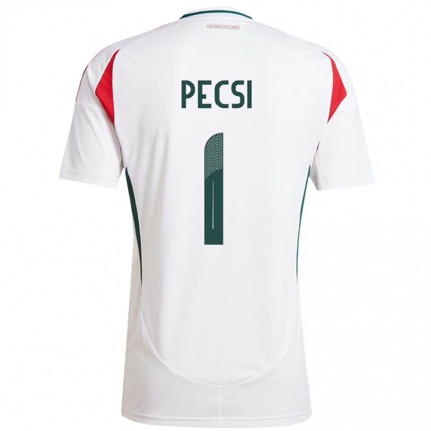 キッズフットボールハンガリーÁrmin Pécsi#1白アウェイシャツ24-26ジャージーユニフォーム