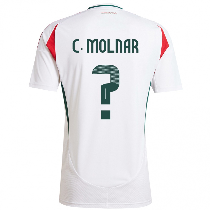 キッズフットボールハンガリーCsaba Molnár#0白アウェイシャツ24-26ジャージーユニフォーム