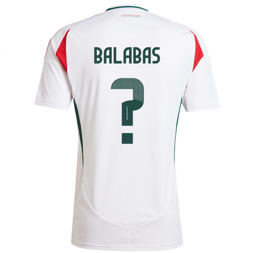 キッズフットボールハンガリーBence Balabás#0白アウェイシャツ24-26ジャージーユニフォーム