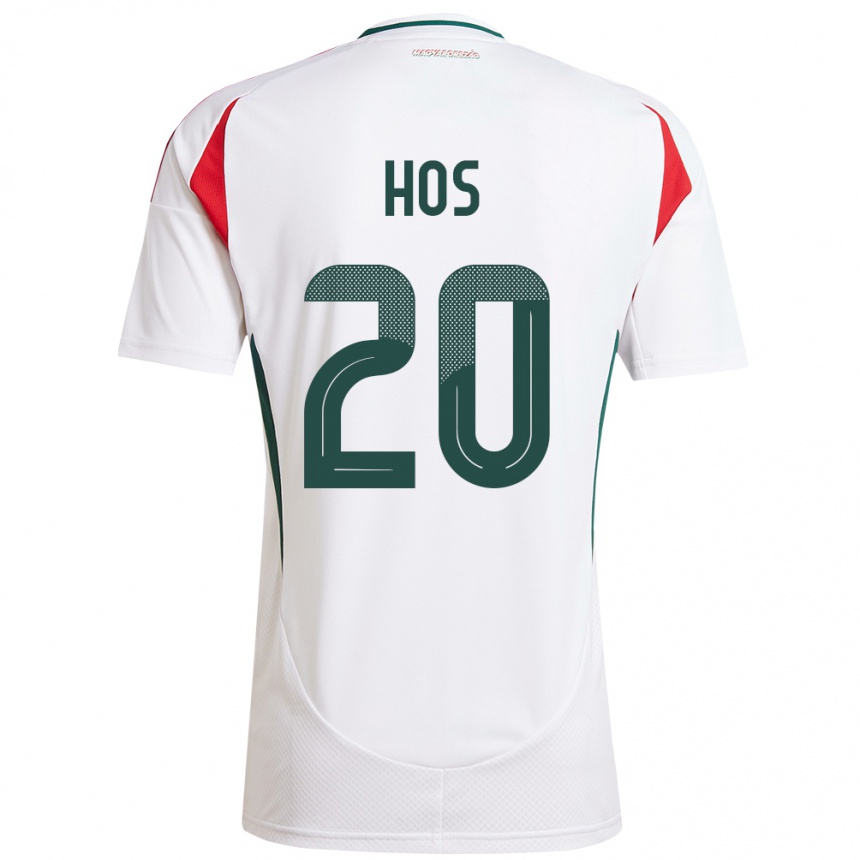 キッズフットボールハンガリーZsombor Hős#20白アウェイシャツ24-26ジャージーユニフォーム